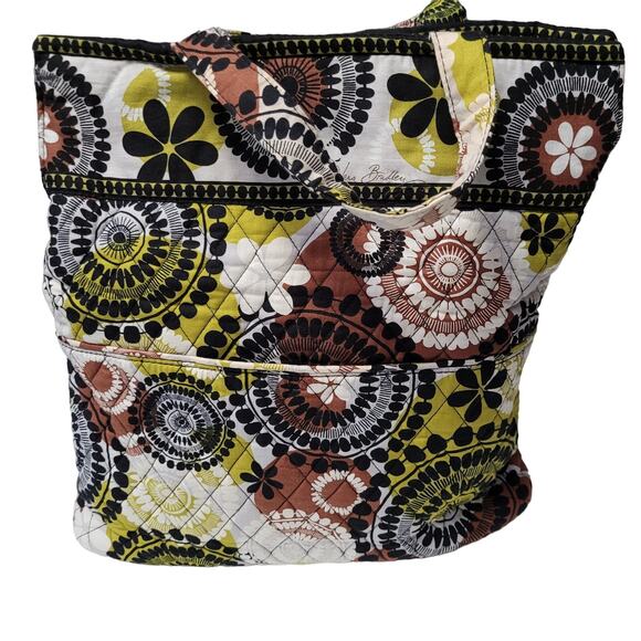 Vera Bradley Cocoa Moss Magnetic Closure Shoulder Tote 2 ways to wear - Picture 1 of 7